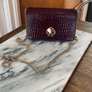 Kate Spade Romy Croc Embossed Chain Wallet